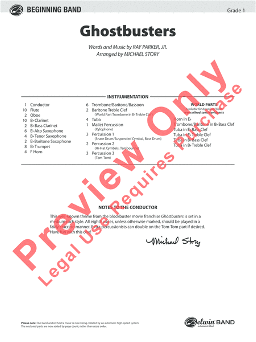 Ghostbusters (from Ghostbusters) Concert Band scores gallery preview page 14