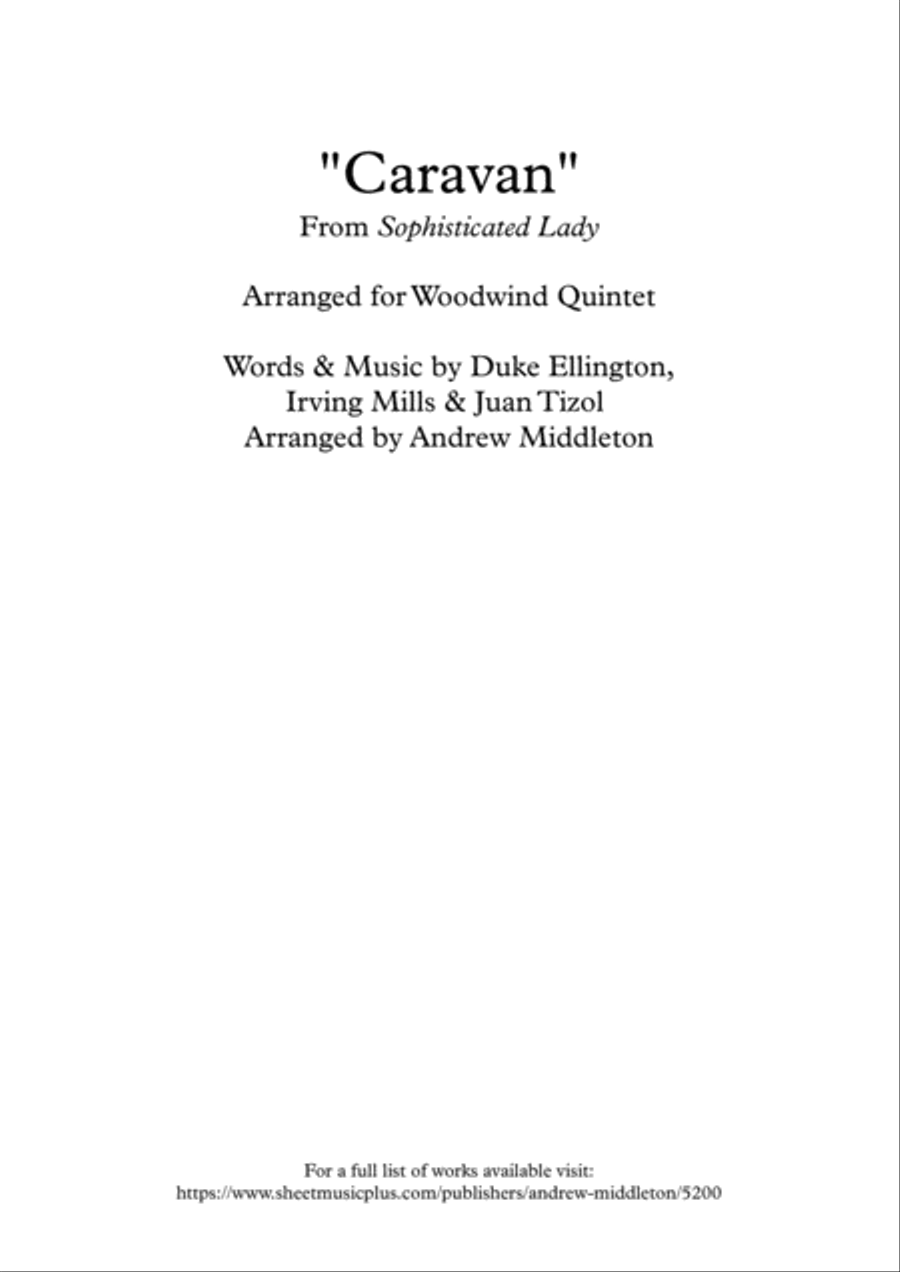 Caravan featured in SOPHISTICATED LADIES Woodwind Quintet scores gallery preview page 1