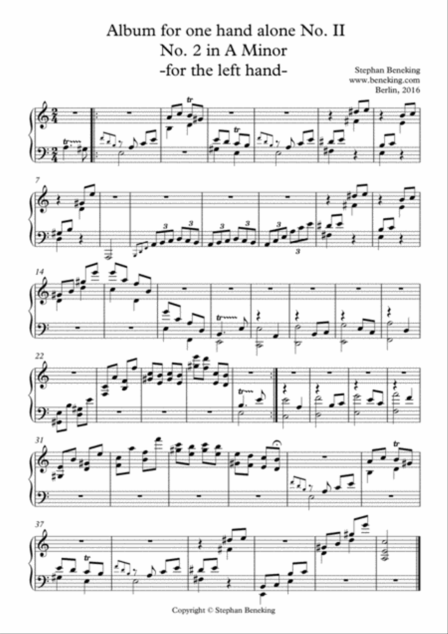 Album for One Hand Alone No. 2 Easy Piano scores gallery preview page 6