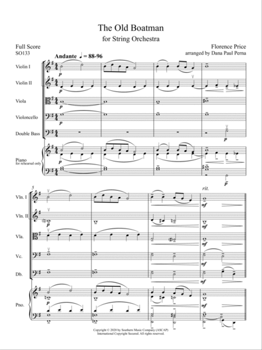The Old Boatman - Full Score String Orchestra scores gallery preview page 3