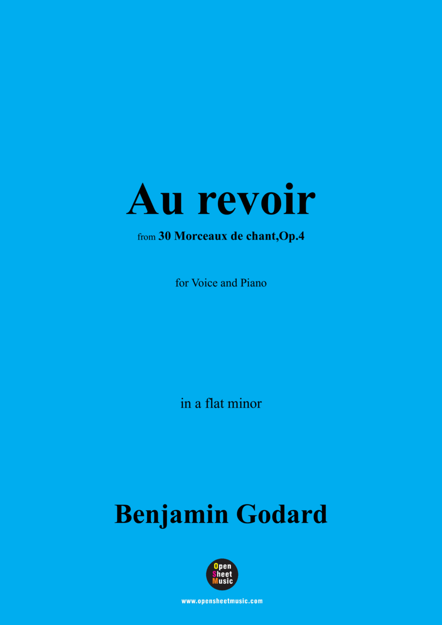 B. Godard-Au revoir,Op.4 No.17,in a flat minor Voice scores gallery preview page 1