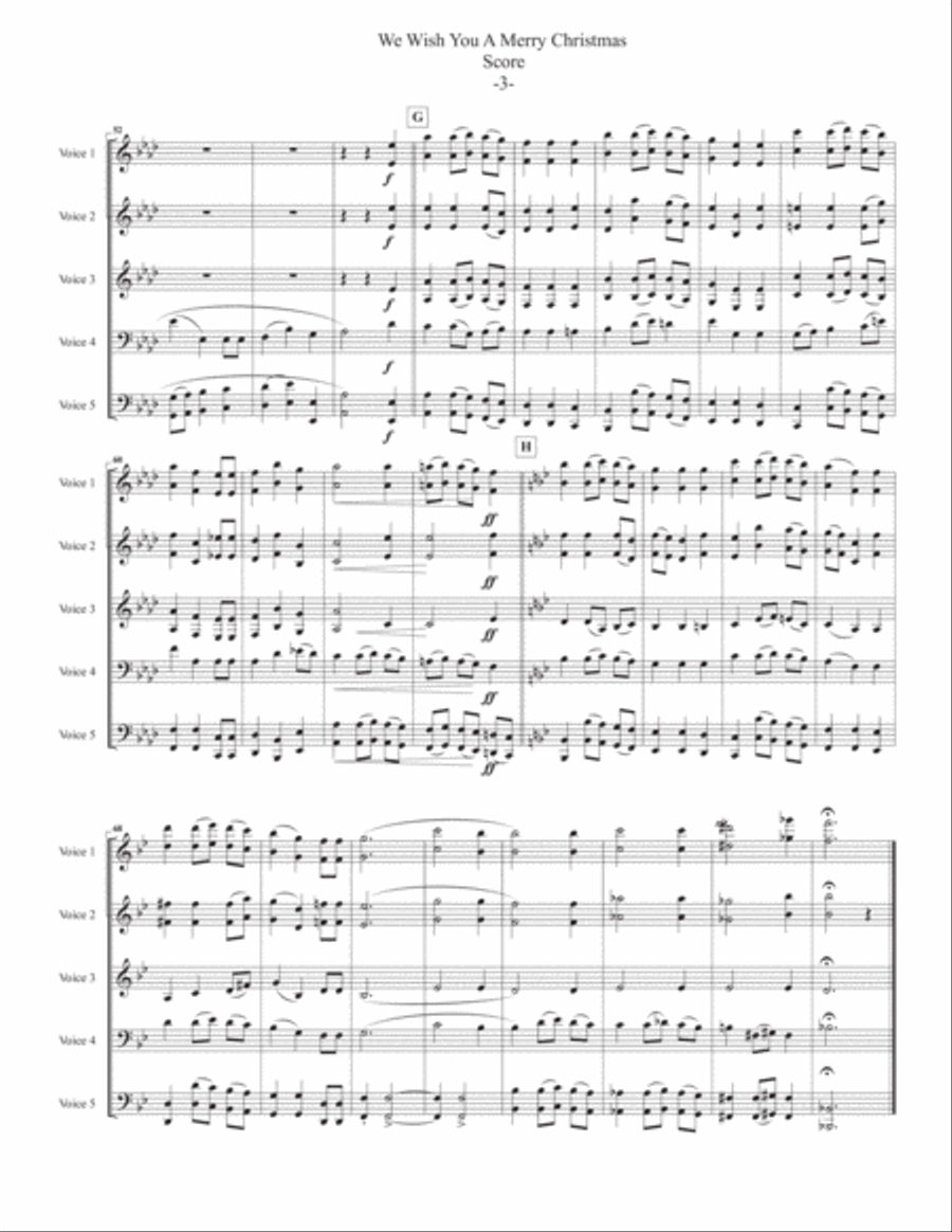 We Wish You A Merry Christmas for Brass or Woodwind Quintet or Mixed Ensemble Concert Band scores gallery preview page 4