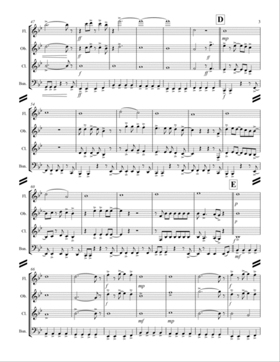 Take On Me Woodwind Quartet scores gallery preview page 4