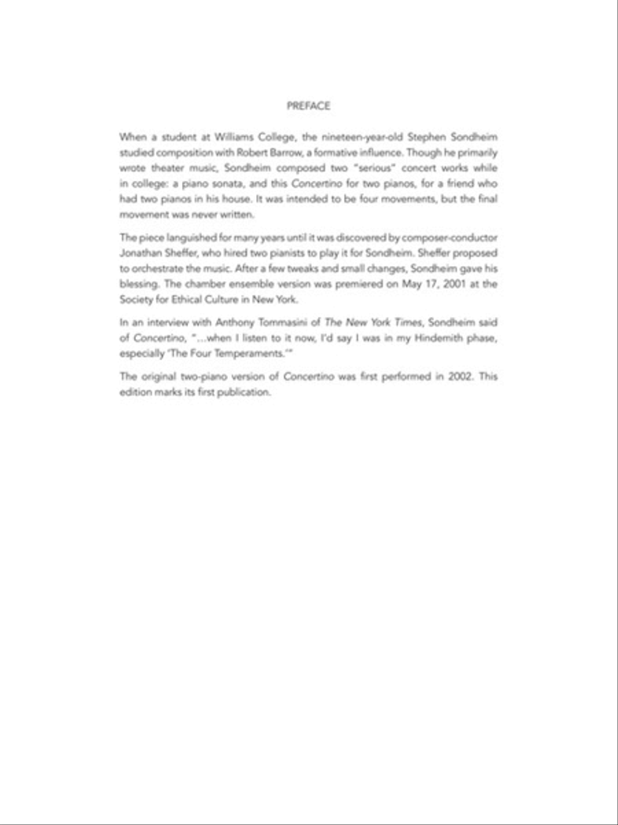 Concertino for Two Pianos Piano Solo scores gallery preview page 2