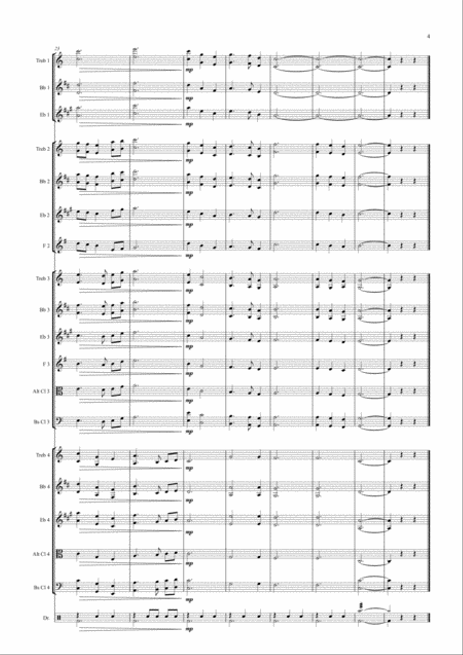 Carols for Four (or more) - 15 Carols with Flexible Instrumentation - Full Score - Score Only Concert Band scores gallery preview page 5
