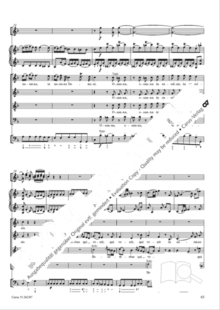Missa longa in C major (Missa longa in C) 4-Part scores gallery preview page 64