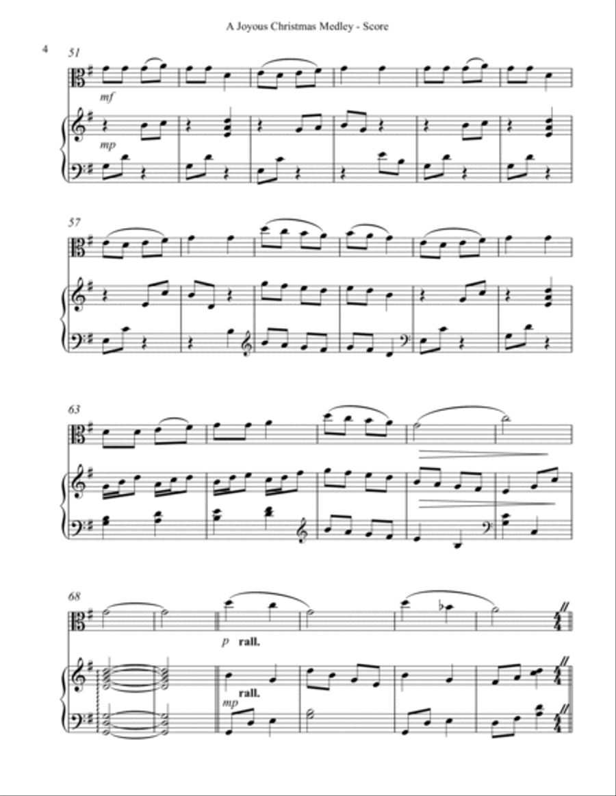 A Joyous Christmas Medley, Duet for Viola & Harp image number null