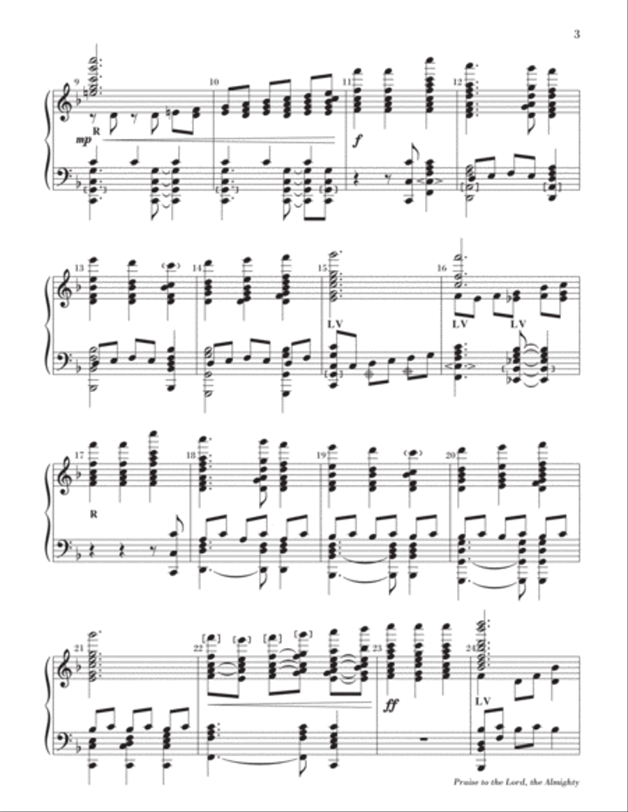 Praise to the Lord, the Almighty 5-Octaves scores gallery preview page 4
