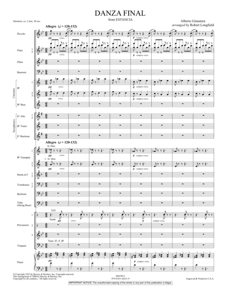 Danza Final (from "Estancia") - Conductor Score (Full Score)