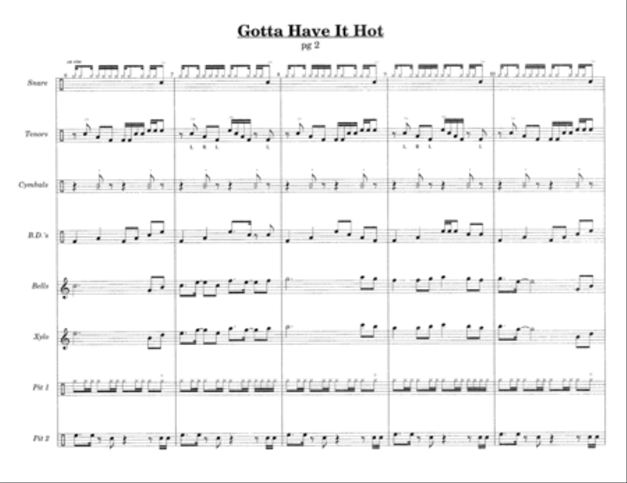 Gotta Have It Hot w/Tutor Tracks Percussion Ensemble scores gallery preview page 4