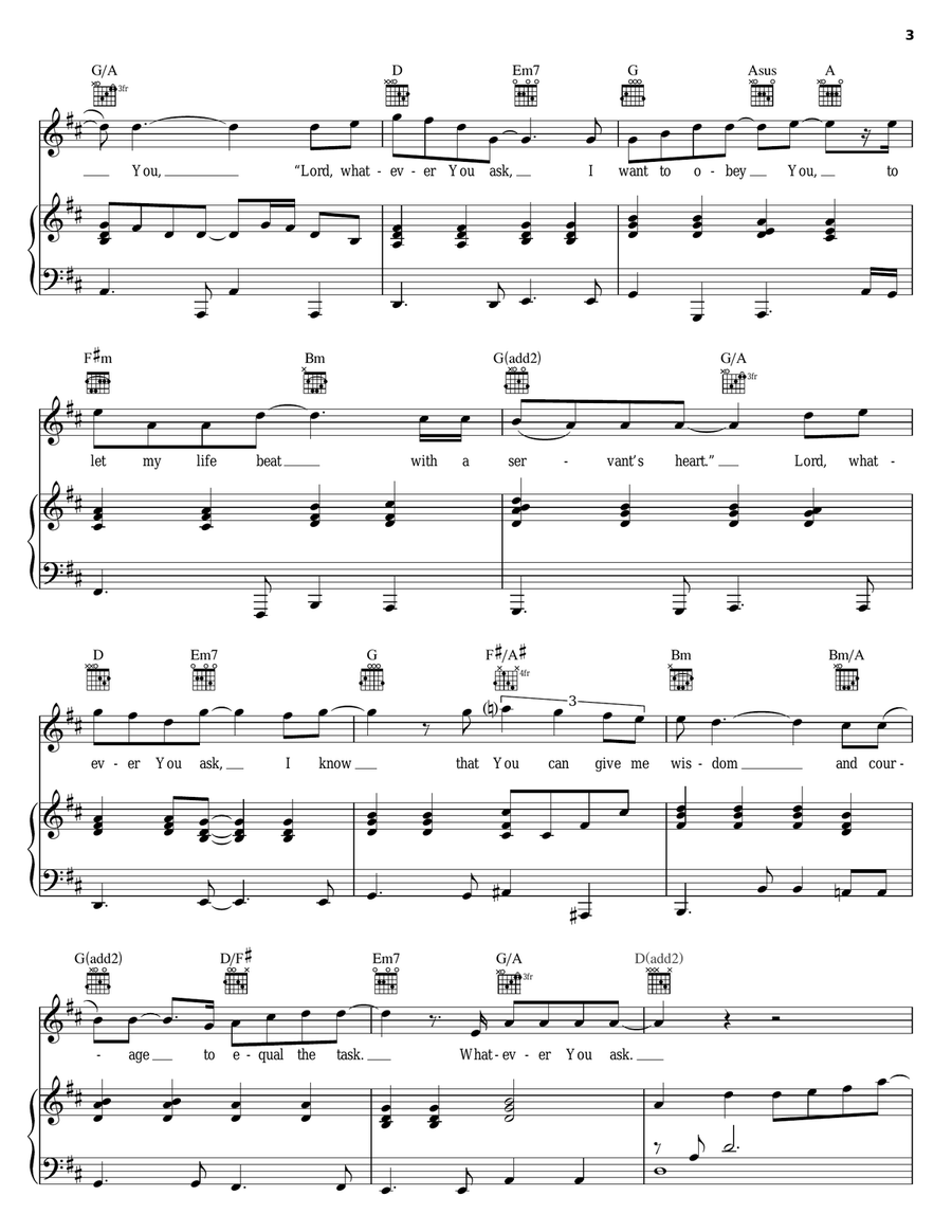 Whatever You Ask Whatever You Ask Piano, Vocal, Guitar scores gallery preview page 3