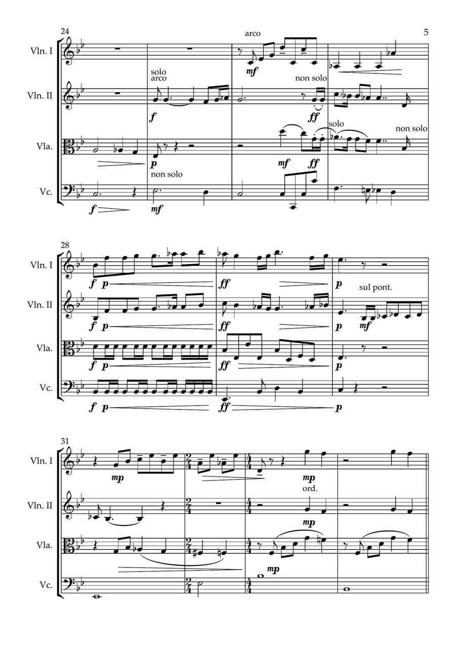Bohemian Rhapsody String Quartet scores gallery preview page 5