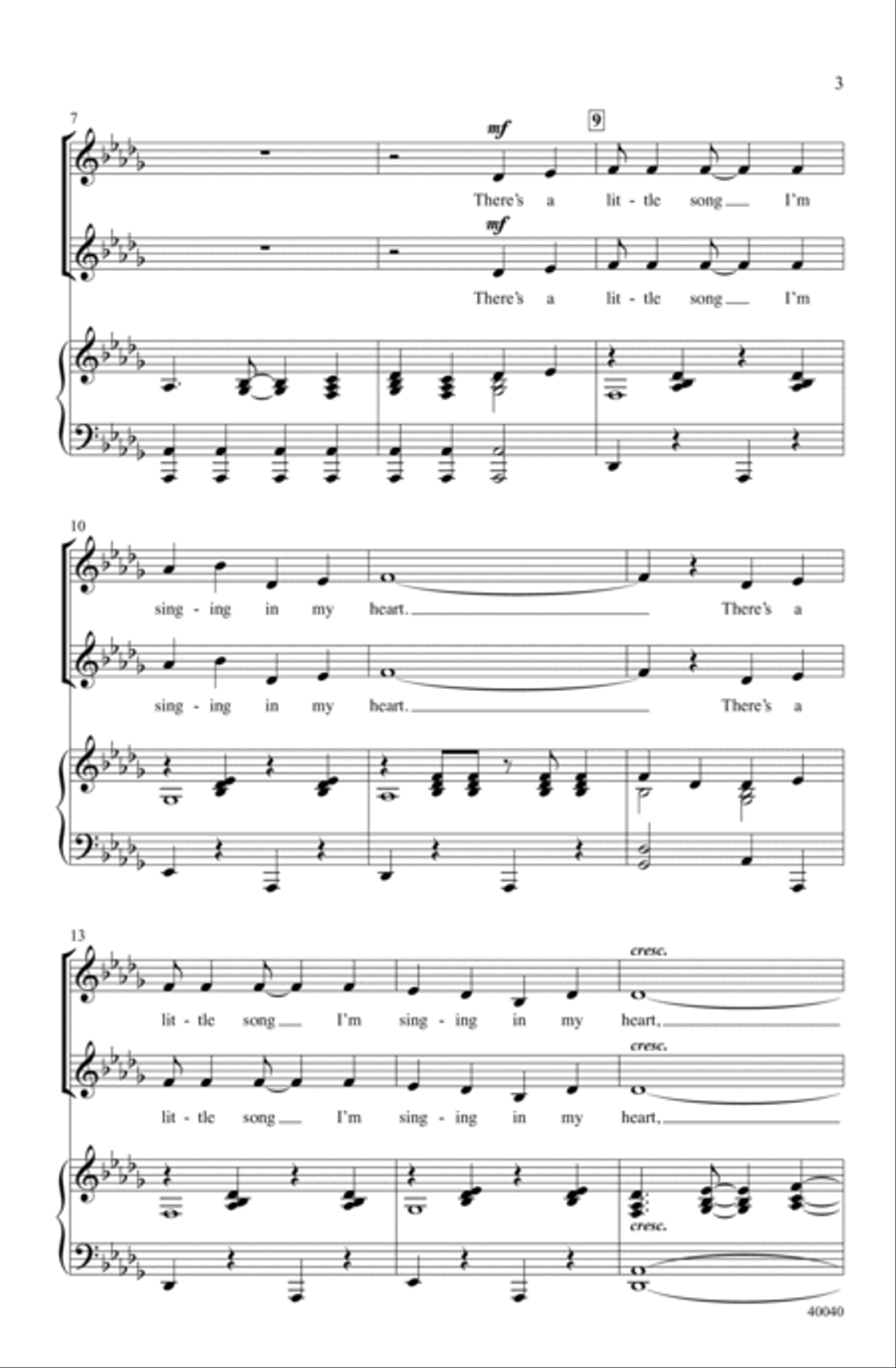 There's a Song in My Heart Choir scores gallery preview page 2