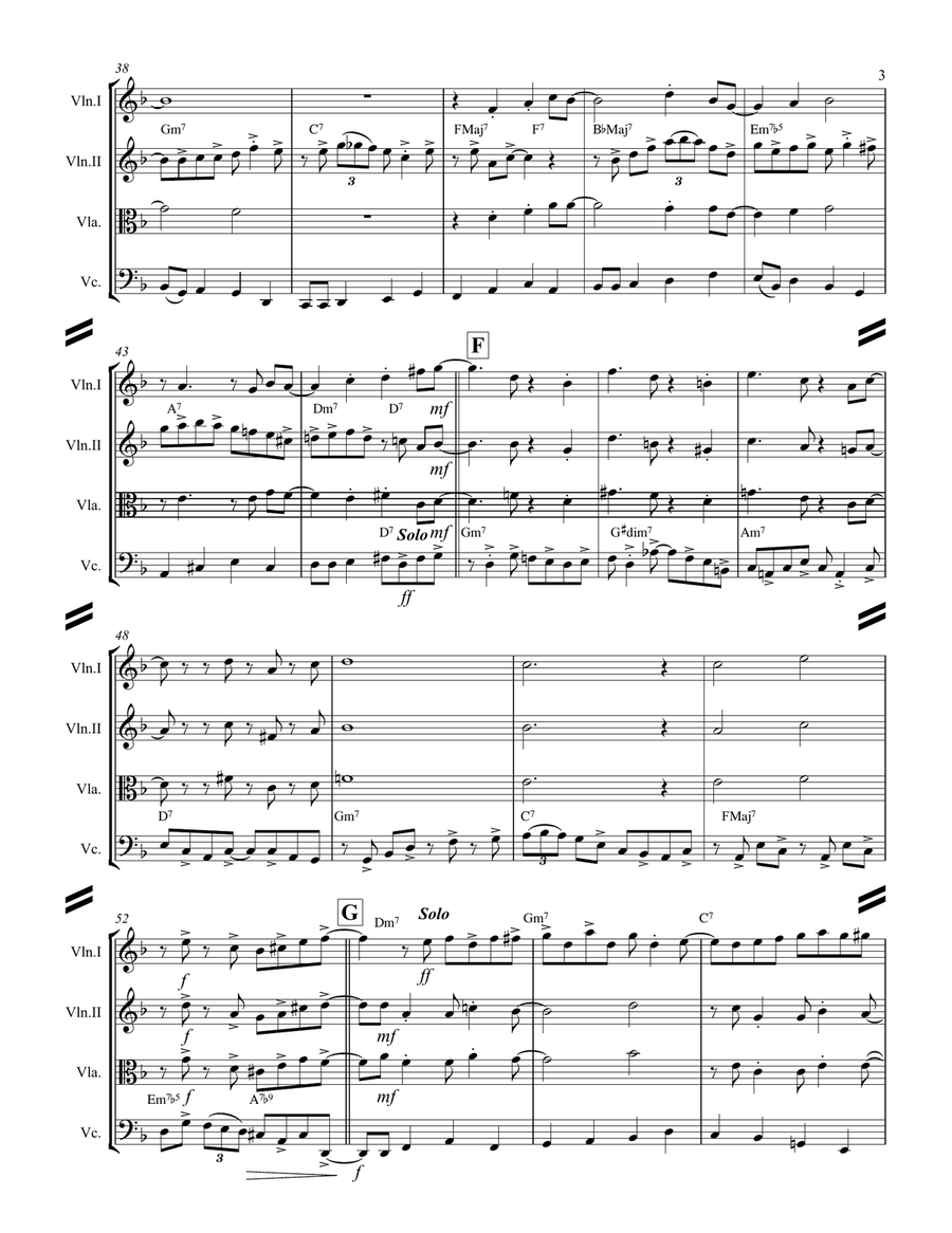 Fly Me To The Moon (in Other Words) String Quartet scores gallery preview page 4