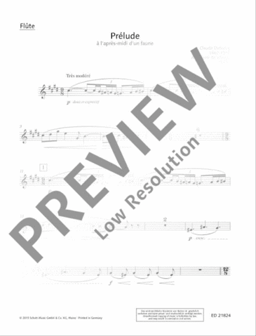 Prélude à l'après-midi d'un faune Clarinet scores gallery preview page 21