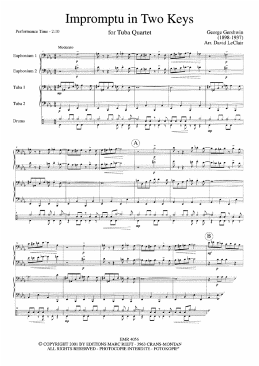 Impromptu In Two Keys Tuba Quartet scores gallery preview page 4