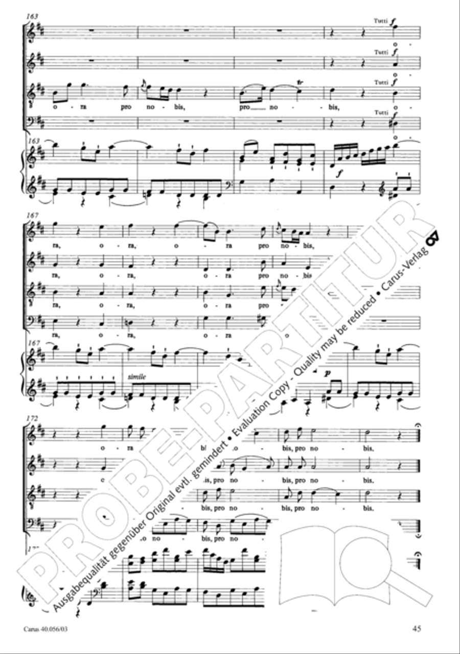 Litaniae Lauretanae B.M.V. in D 4-Part scores gallery preview page 46