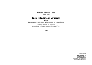 "Tres Estampas Peruanas" Op. 8 for marimba and five percussion