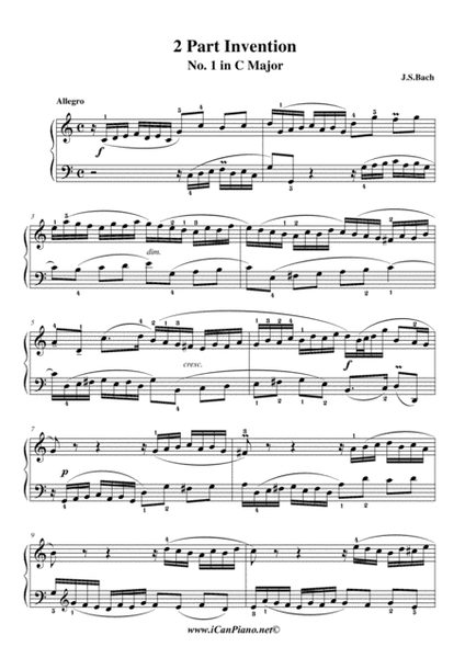 Bach Invention No. 1 in C Major BWV 772 image number null