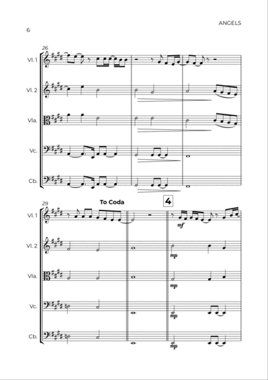 Angels String Quintet scores gallery preview page 6