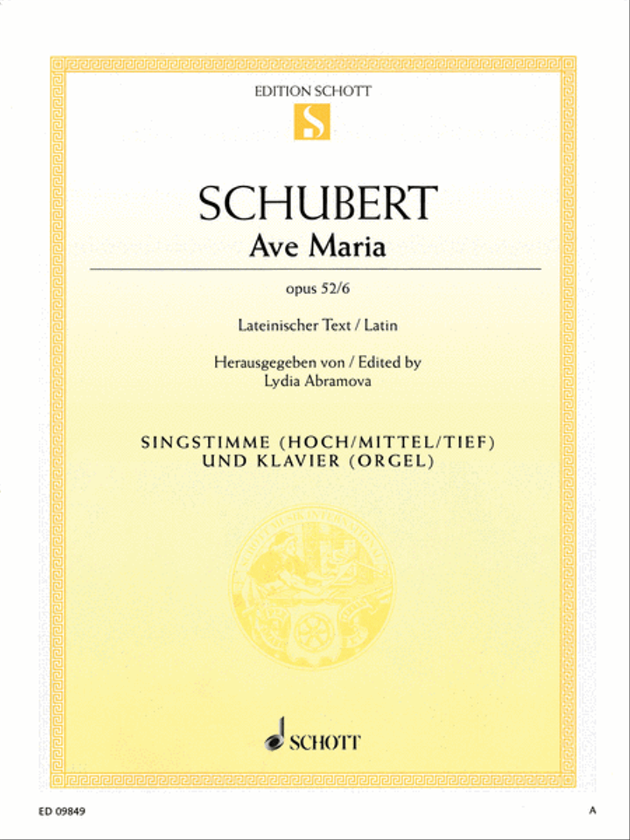 Ave Maria, Op. 52, No. 6 Voice Solo scores gallery preview page 1