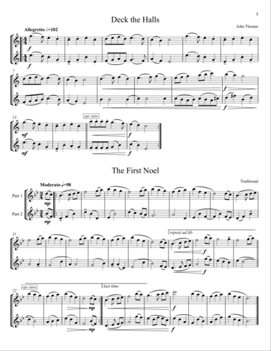 Twenty-One Christmas Carols for Saxophone Duet Woodwind Duet scores gallery preview page 5