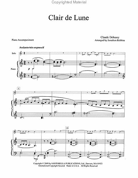 Debussy's Clair de Lune for Alto Saxophone and Piano