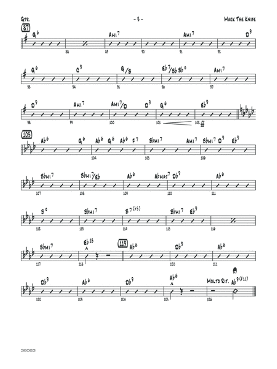 Mack the Knife: Guitar Jazz Ensemble scores gallery preview page 3