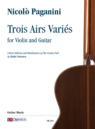 Book cover for Trois Airs Variés for Violin and Guitar. Urtext Edition and Realisation of the Guitar Part