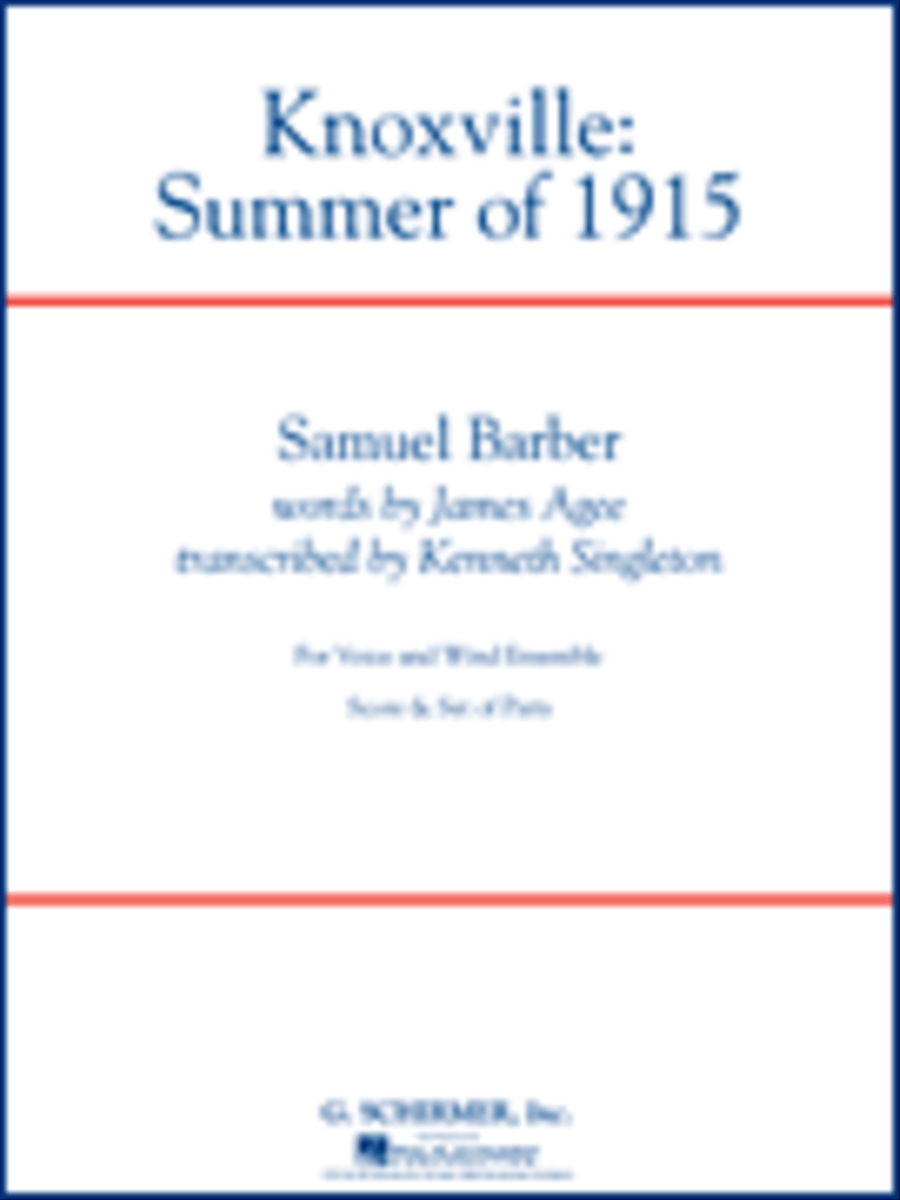 Knoxville: Summer Of 1915 - Full Score
