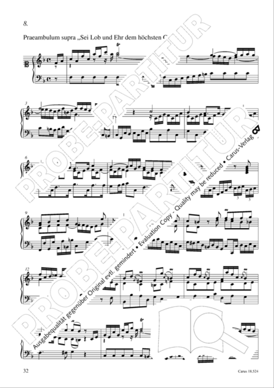 Chorale arrangements. First part of the Clavier-Ubung Collection / Songbook scores gallery preview page 33