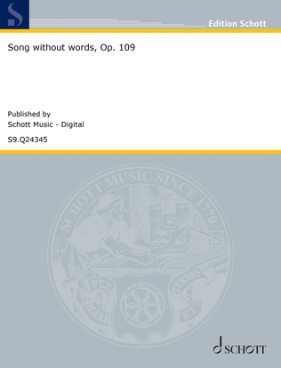 Book cover for Song without words, Op. 109