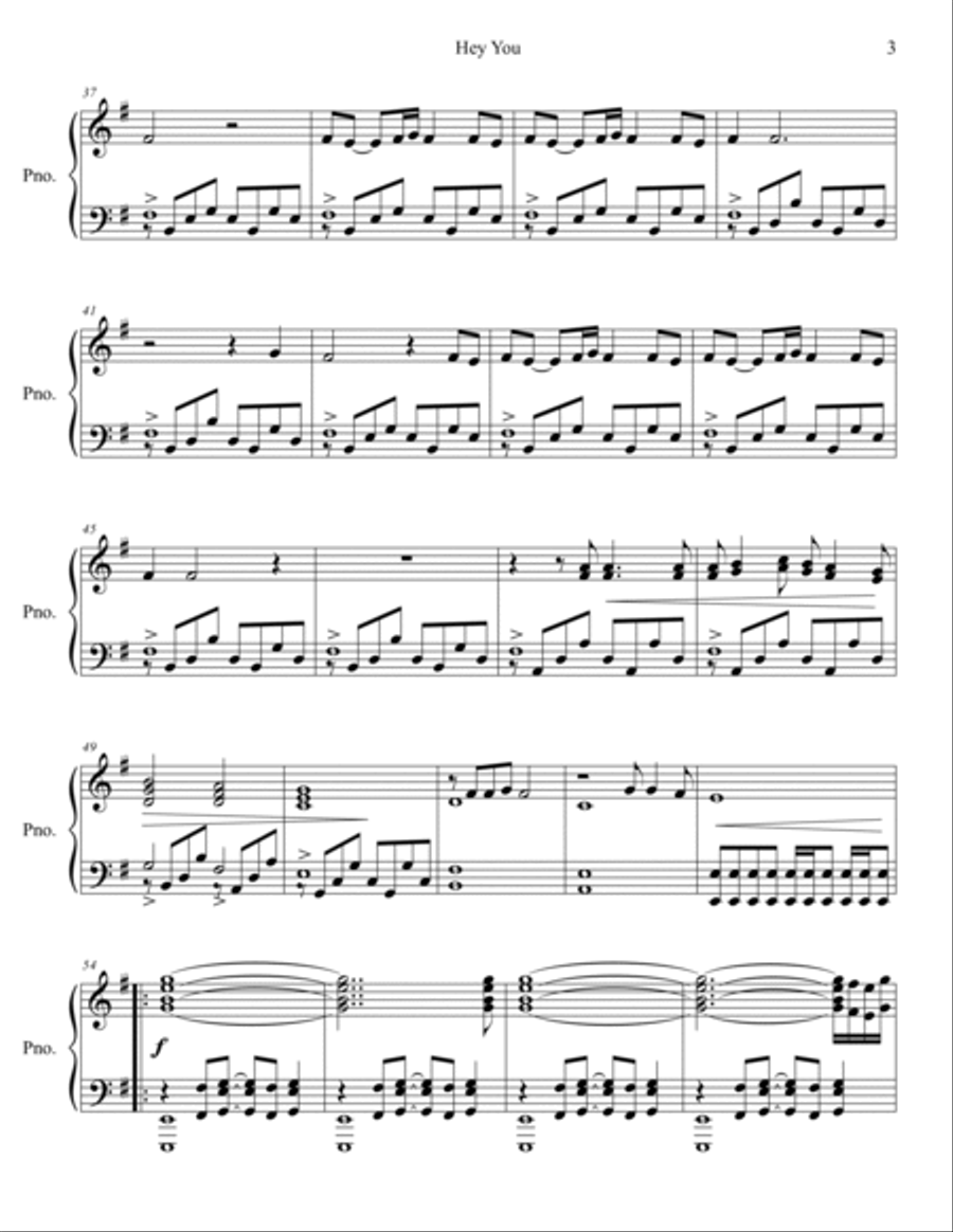 Hey You Hey You Piano Solo scores gallery preview page 4