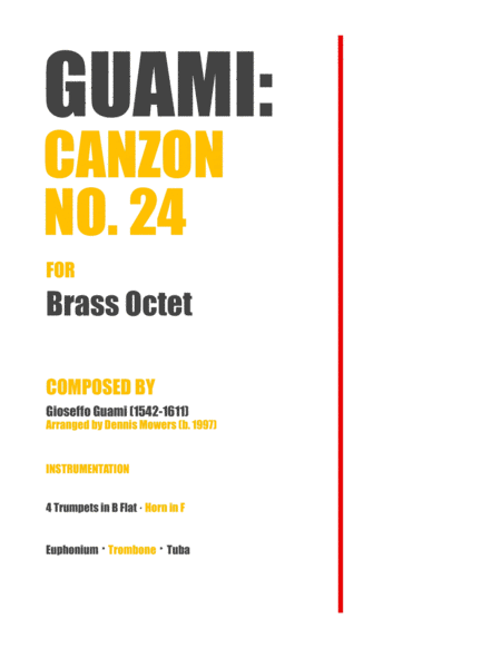 "Canzon No. 24" for Brass Octet - Gioseffo Guami image number null
