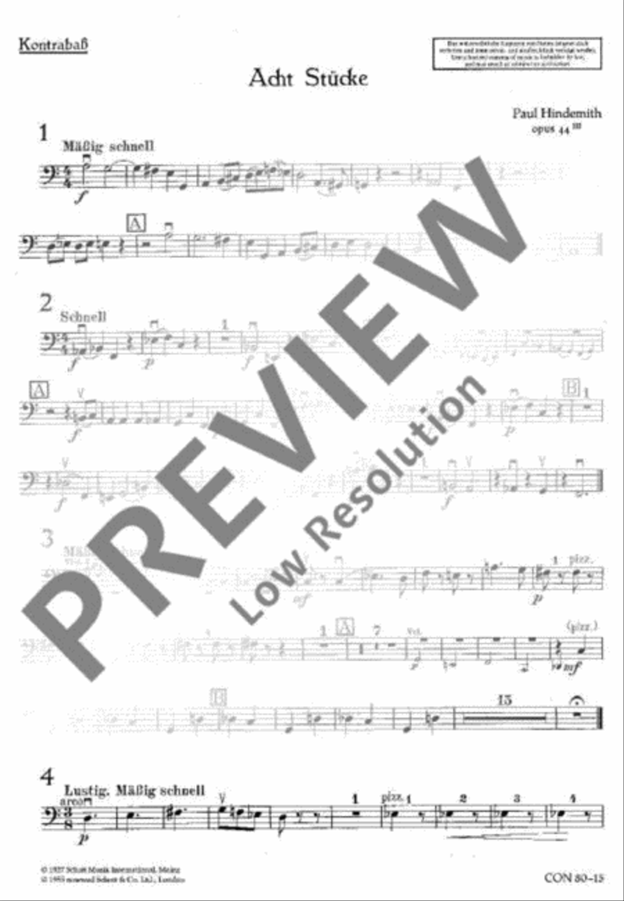 Eight Pieces Double Bass scores gallery preview page 2
