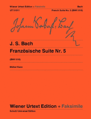 Book cover for French Suite No. 5 in G major, BWV816