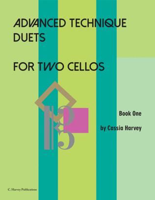 Book cover for Advanced Technique Duets for Two Cellos, Book One