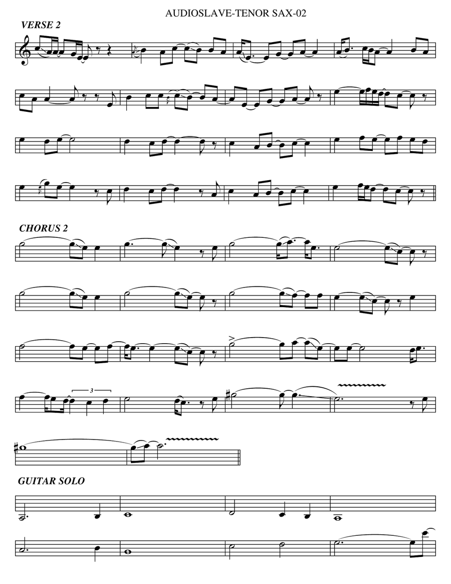Like A Stone Tenor Saxophone scores gallery preview page 2