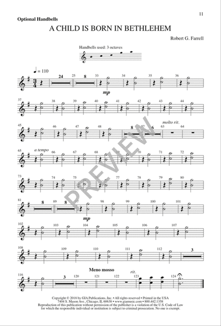A Child Is Born in Bethlehem 4-Part scores gallery preview page 11