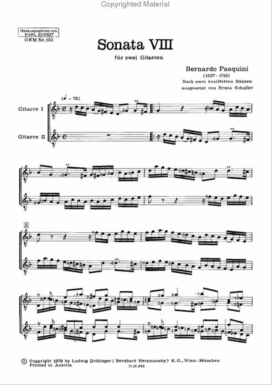 Sonata VIII g-moll Performance Score scores gallery preview page 2
