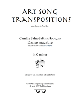 Book cover for SAINT-SAËNS: Danse macabre (transposed to C minor)