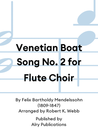 Book cover for Venetian Boat Song No. 2 for Flute Choir