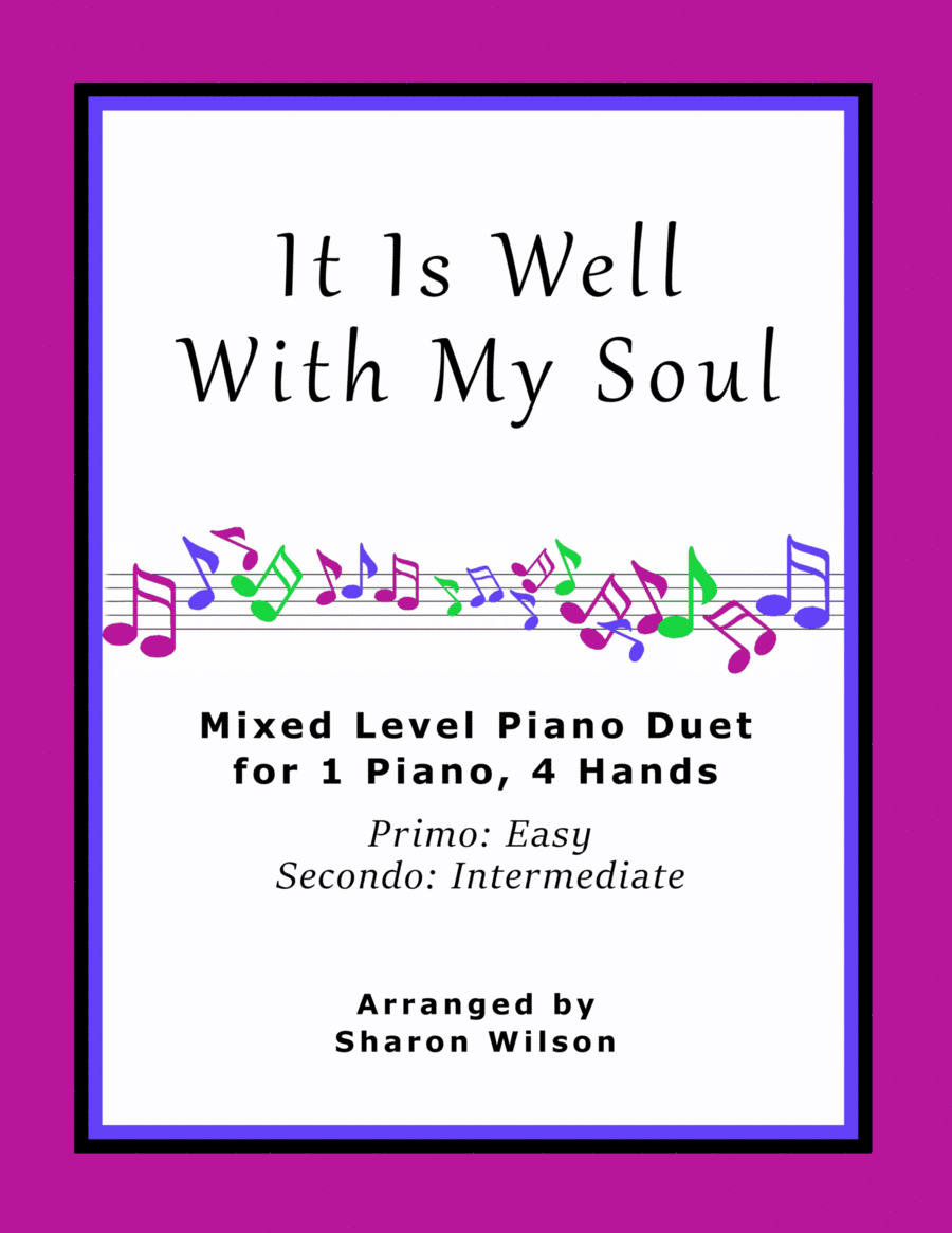 It Is Well with My Soul (Easy Piano Duet; 1 Piano, 4 Hands) Easy Piano scores gallery preview page 1