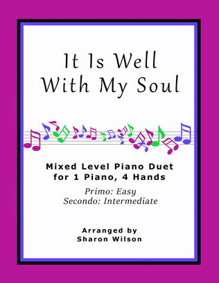 Book cover for It Is Well with My Soul (Easy Piano Duet; 1 Piano, 4 Hands)