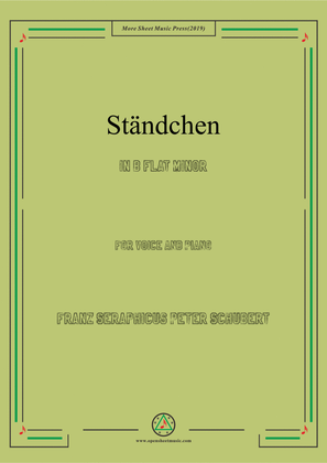 Book cover for Schubert-Ständchen,in b flat minor,for Voice&Piano