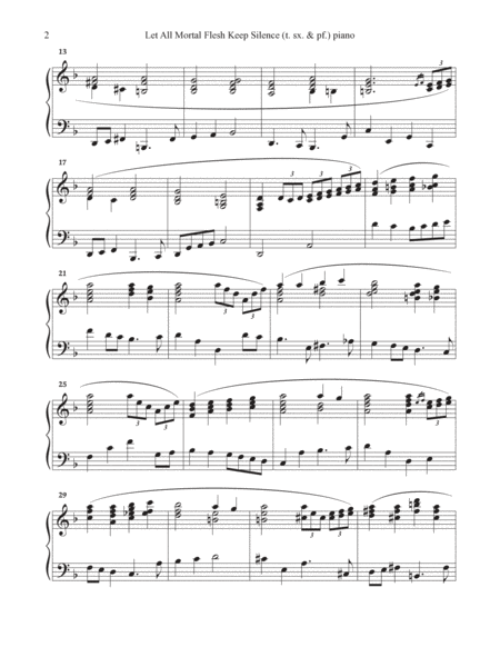 Let All Mortal Flesh Keep Silence (B Flat Tenor Sax & Piano) Piano part
