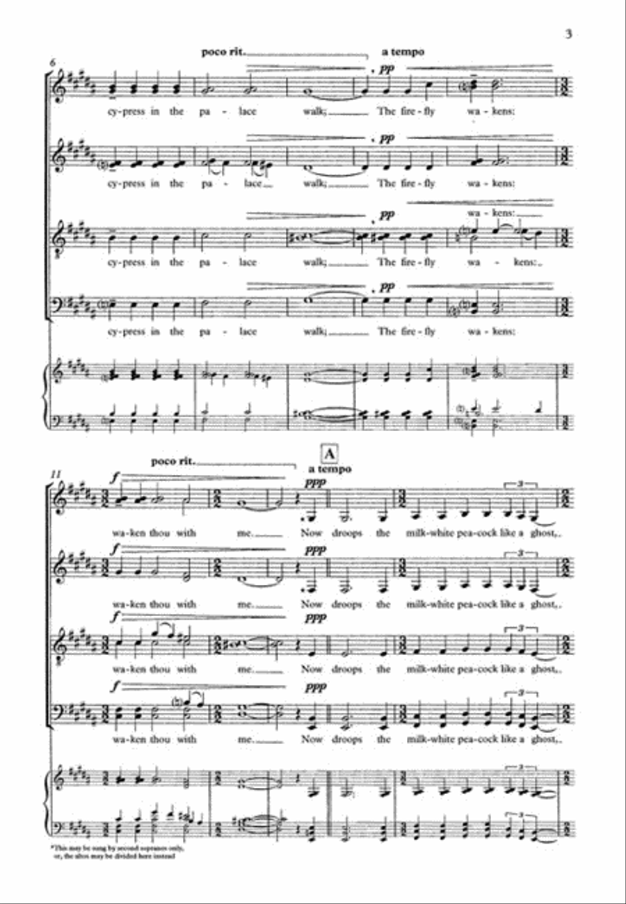 Now Sleeps the Crimson Petal 4-Part scores gallery preview page 3