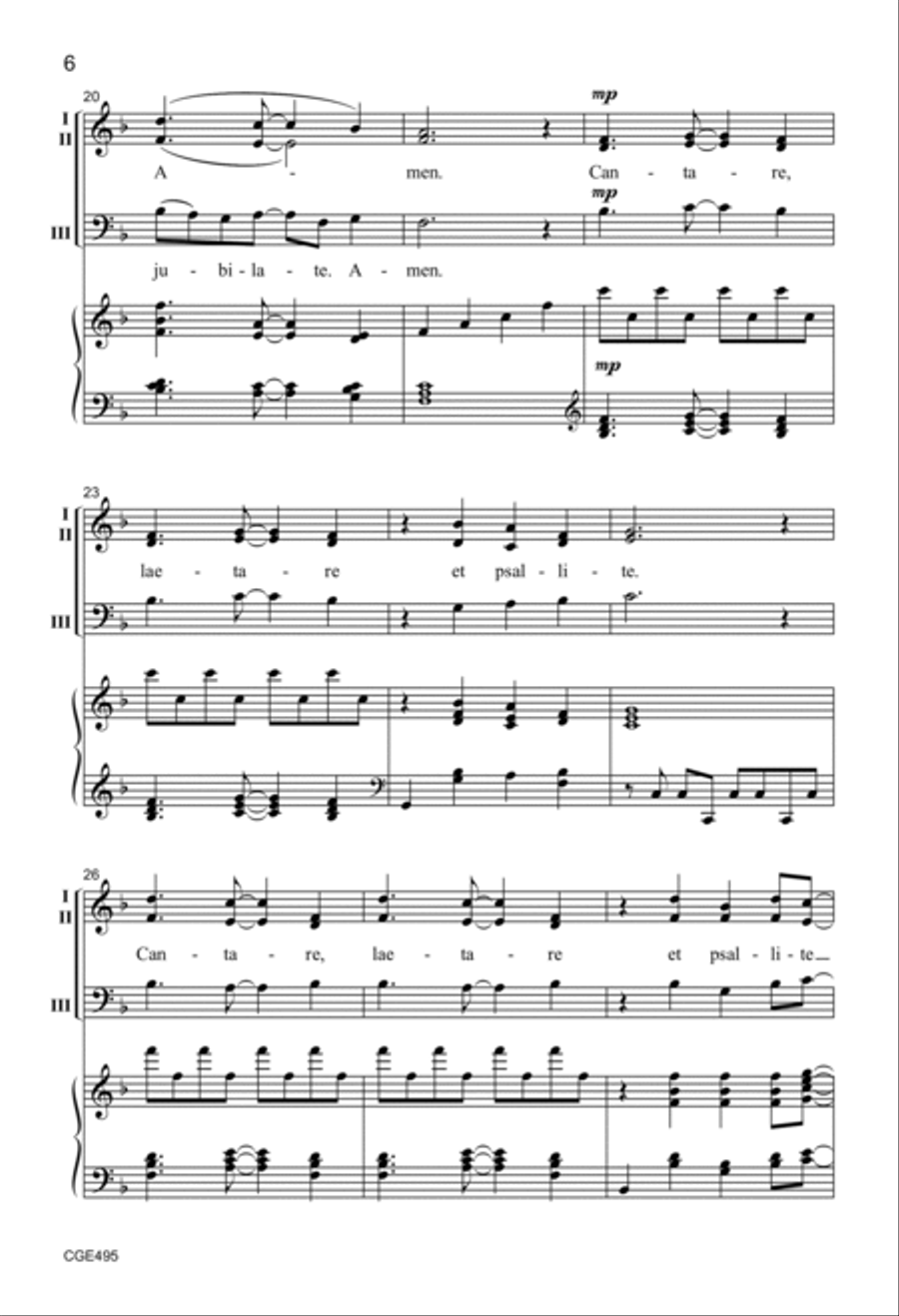 Jubilate Omnis Terra - Three-part Mixed 3-Part scores gallery preview page 6