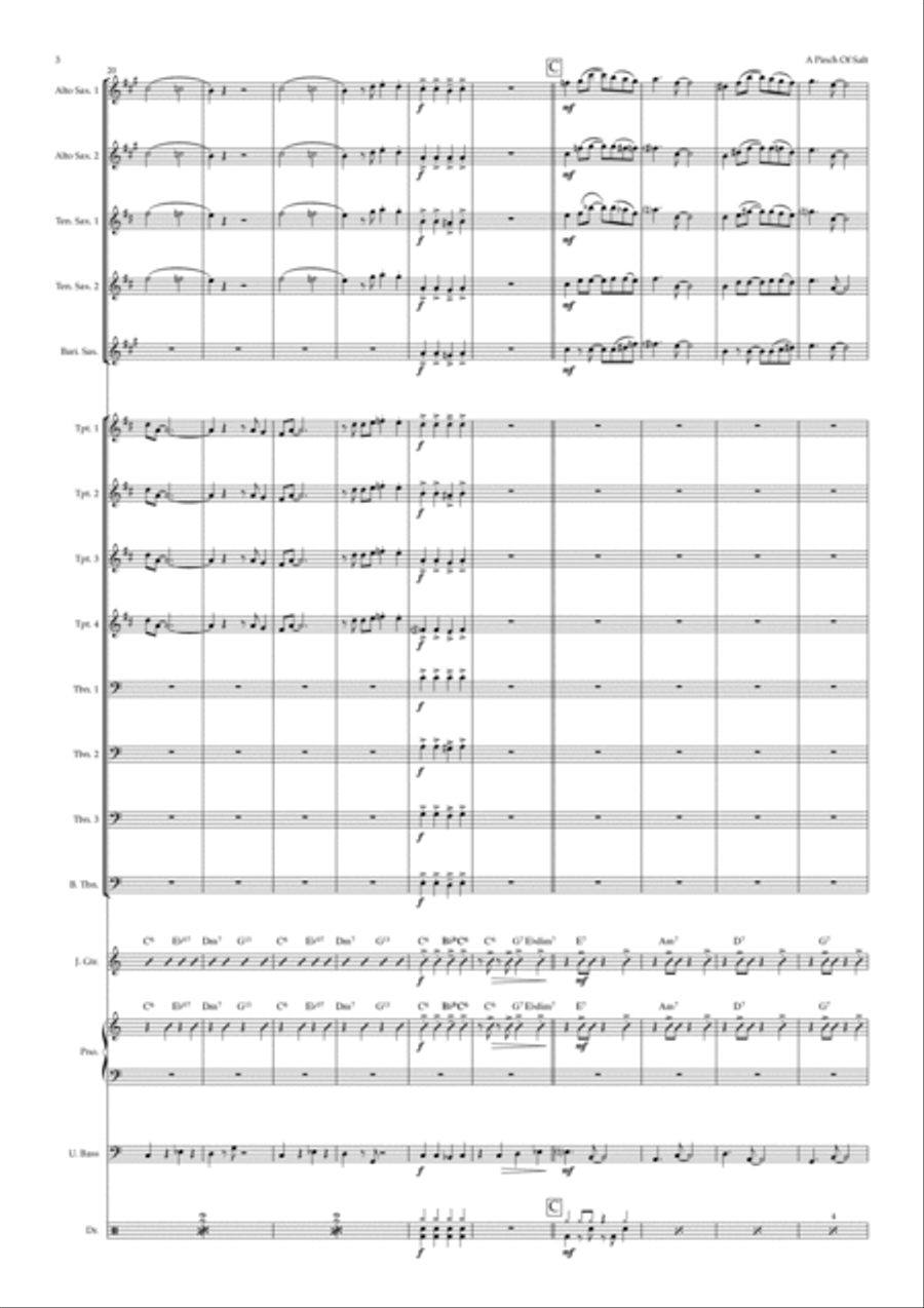 A Pinch Of Salt (big band) Jazz Ensemble scores gallery preview page 3