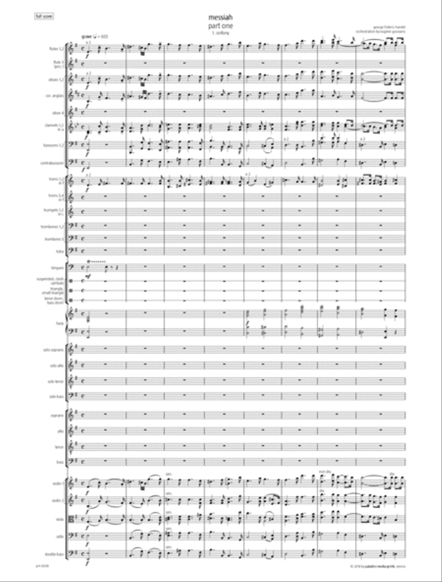 Messiah, HWV 56 (arranged for Full Symphony Orchestra by Sir Eugene Goossens) - Score Only Full Orchestra scores gallery preview page 5